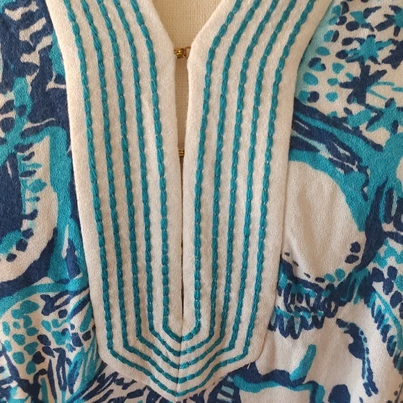 Lilly Pulitzer Beach Dress Blue and White XS - Picture 3 of 8